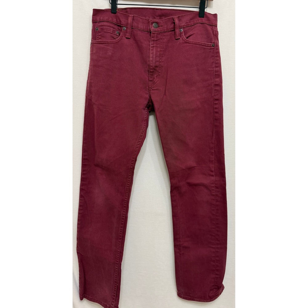 Levi's 513 Mens Maroon Earth Slim Straight Jeans 33x32 Colored Denim